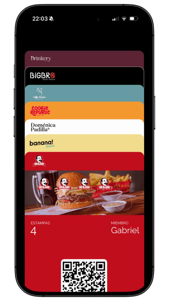 Loyalty card list in Apple Wallet