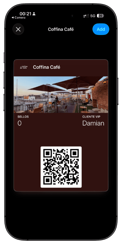 Stamply wallet pass preview on phone