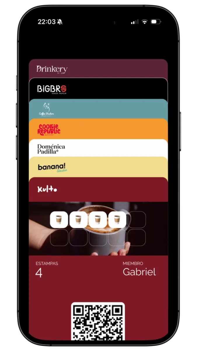 Loyalty card list in Apple Wallet